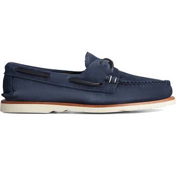 Sperry Authentic Original 2-eye Suede Tmavomodre - Panske Mokasíny